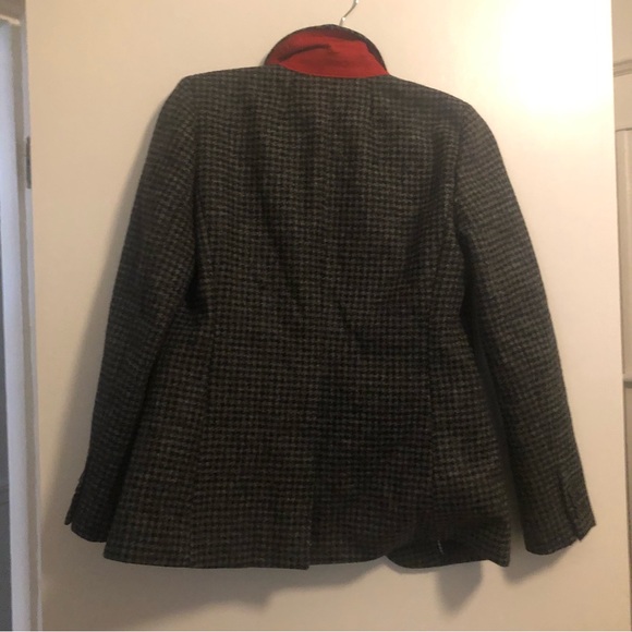 J Crew houndstooth tweed blazer with red collar (4) - Picture 2 of 3